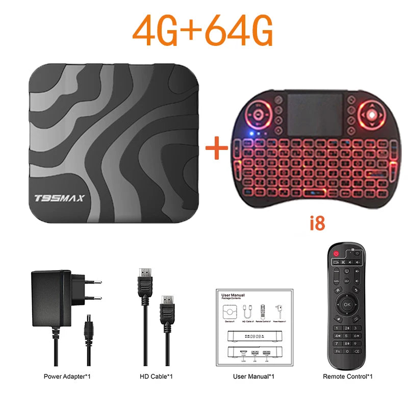 T95 MAX Android 16 Smart TV Box Allwinner H618 64G 128G ROM 2.4G&5G Dual Wifi 4K 8K HDR10+ BT5.0 Voice Media Player Set Top Box