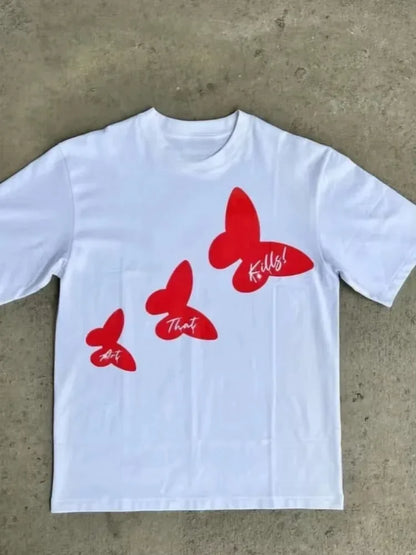 2025 Women Vintage Top Hip Hop Streetwear Tshirt Short Sleeve Casual Clothing Summer Fashion Trendy Nostalgic Retro Tee