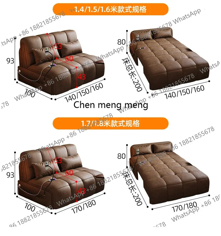 02M Luxury Multifunctional Couch European Latex USB Lounge Living Room Sofas Bed Chaise Foldable Divano Letto Furniture home Mod