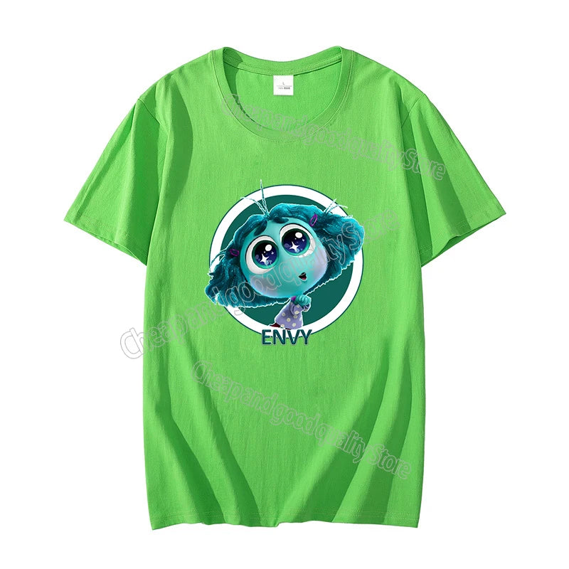 Inside Out 2 T-Shirt New Cute Cartoon Girl Boy Tops Summer WOMEN MEN Clothing Adult Anime Figure Colore Tee Family Clothes Gift