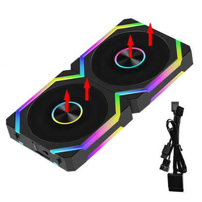JUMPEAK HS120 Halo ARGB Cooling Fan 360mm 240mm Modular Stackable Splicing 120mm RGB Fans Kit For Gaming PC Case Water Cooler
