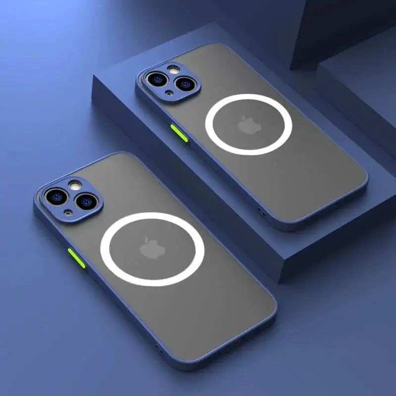 Luxury Matte Armor Magnetic For Magsafe Wireless Charge Case For iPhone 15 16 14 13 11 12 Pro Max Mini Plus XS X XR Cover funda