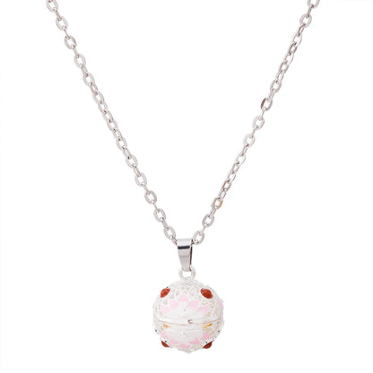 Gradient Cloisonne Aromatherapy Hollow Cage Necklace Essential Oil Diffuser Locket Pendant Music Ball Simple Women Jewelry Gift