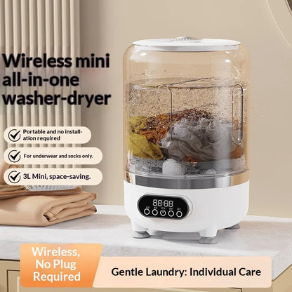 New USB Charging Washing Machine Portable Underwear Cleaner 3L Fully Automatic Socks Washing Machine Dehydratable Laundry Bucket