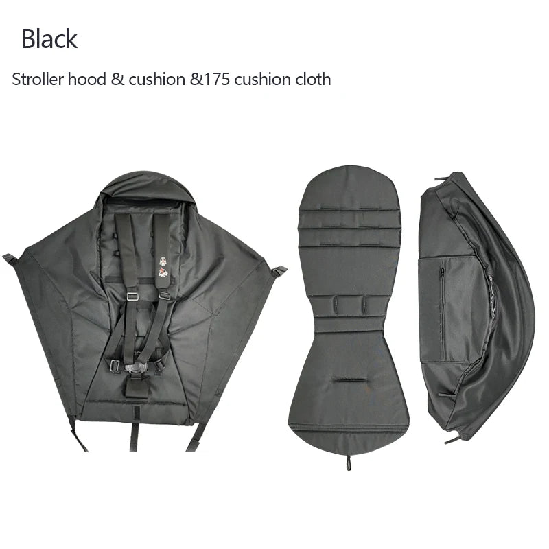 3pcs/set 175 Stroller Accessories Canopy Cover Seat Cushion Compatible With Babyzen YOYO  Cover Seat Mattress With Zipper Pocket