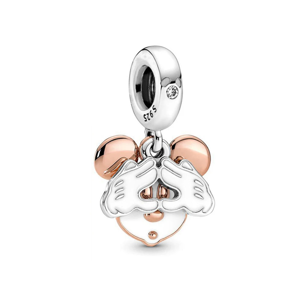 Hot Sell 925 Silver DIY Beads Jewelry Charms Bracelet Mickey Minnie Princess Christmas Stitch Robots Marvel Cute Miniso Disney