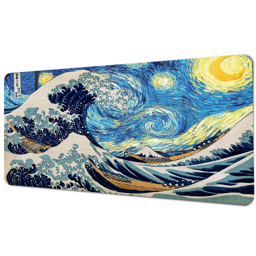 Japan Great Wave Mousepad Large Computer Office Game Desk Mat  XXL Rubber Anti-slip HD Gaming Keyboard Mousepads Long Table Mats