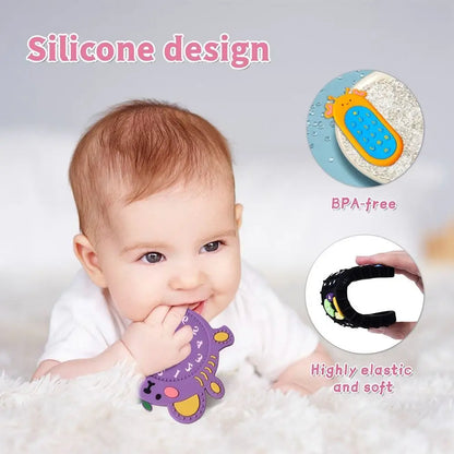 Baby Silicone Teether Toys Remote Control Shape Teether Rodent Gum Pain Relief Teething Toy Kids Sensory Teether Toys