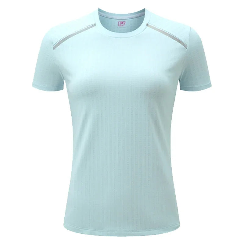 Women's Gym Jogging T-shirt Marathon Running Short Sleeve Tops Outdoor Ladies Sports Shirts Fitness Sweatshirt Yoga Dry Fit Tee