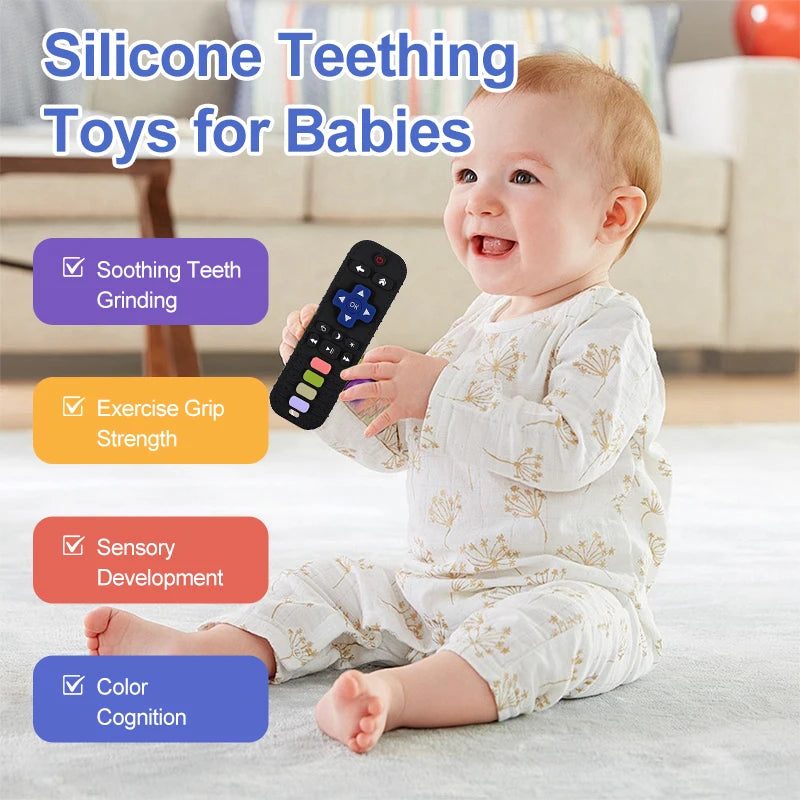 Baby Silicone Teether Toy TV Remote Control Shape Teething Chewing Toy soothing teething Pain Kids Teething Toy Baby Accessories