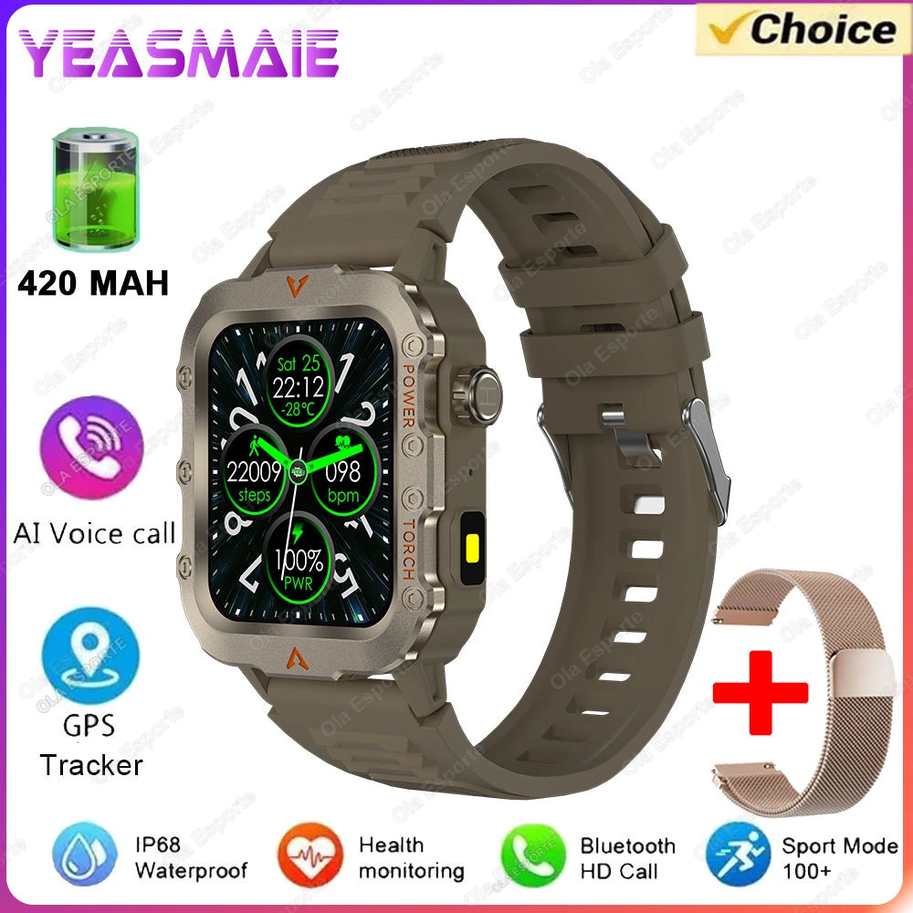 Smart Watch With Flashlight Function, Wireless Calls, Health Monitor，Message Reminders, Suitable For Iphone And Android Phones