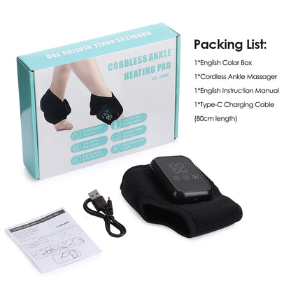 Electric Ankle Heating Massage Hot Compress Vibration Foot Massage 3 Heating Level Ankle Joint Brace Wrap Foot Warmer Massage