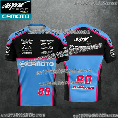 Cfmoto Aspar Racing Team Fan T-shirt Men Women Kids Motorcycle Sport Casual Short Sleeve Fashion Daily Comfortable Tee