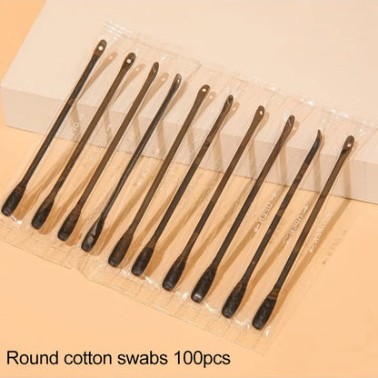 100/50Pcs Blackhead Remover Swabs Disposable Double-Headed Spiral Cotton Swab Individually Packaged Ear Picks Health Beauty Tool