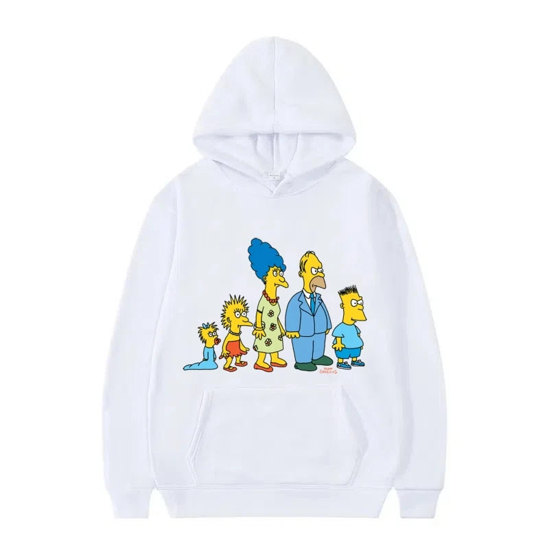 Disney The Simpsons Funny Pattern Casual Hooded Tops Men Woman Loose Comfortable Winter Black Sports Pullovers Fashion Clothing