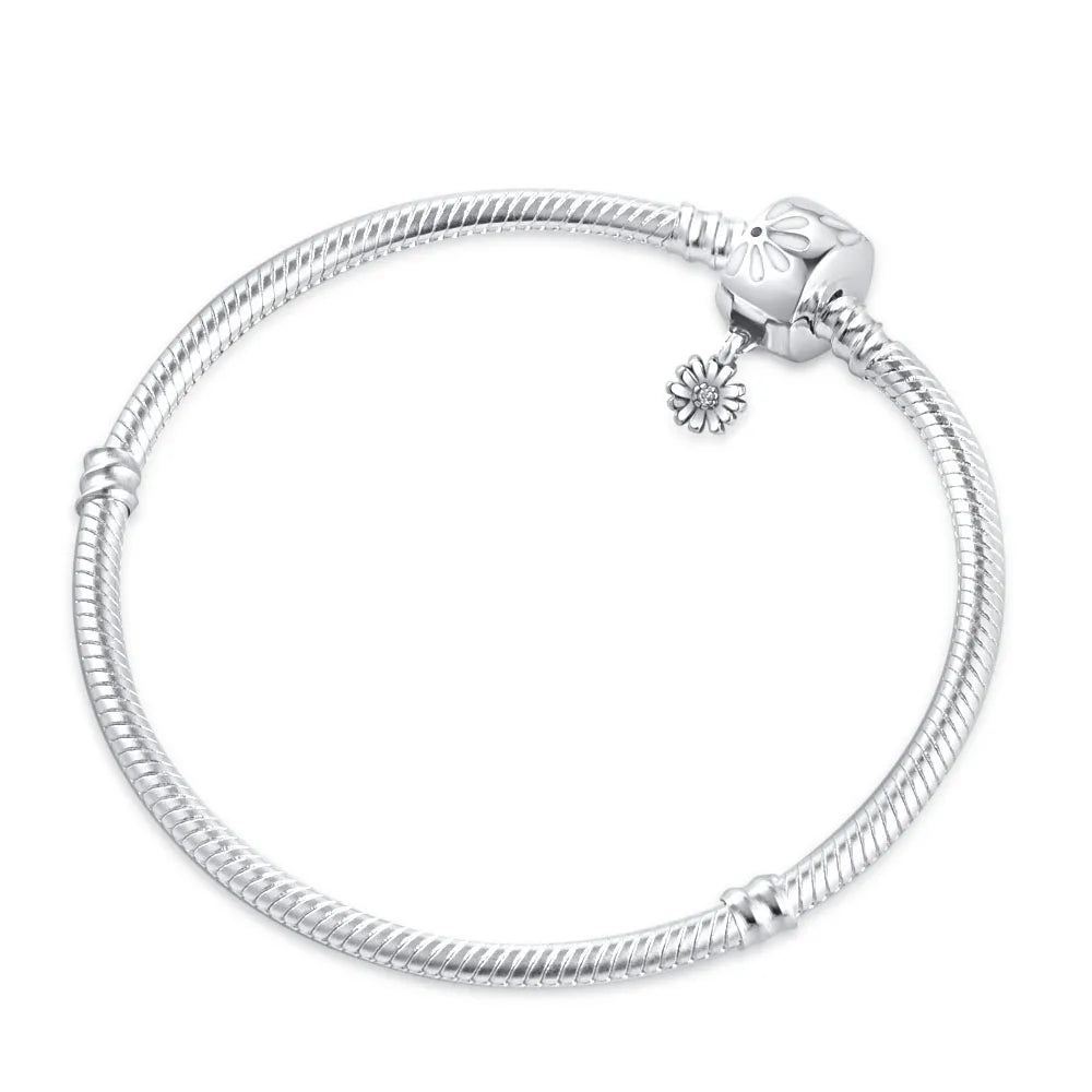 2025 New Disney Mickey Mouse Spider Man Heart Clip Original 925 Silver Plated Bracelet Love Buckle Bead Decoration DIY Women's