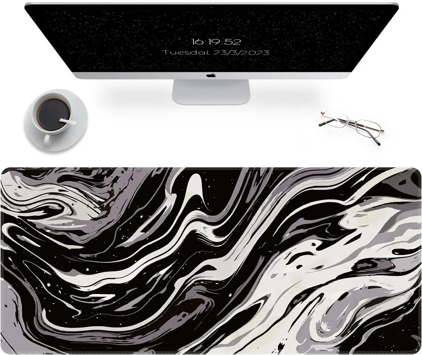XXL Mouse Pad Sea Wave Gaming Mouse Pad Waterproof Mousepad Extended Large Mouse Mat Desk Pad Laptop Desk Mat Office and Home