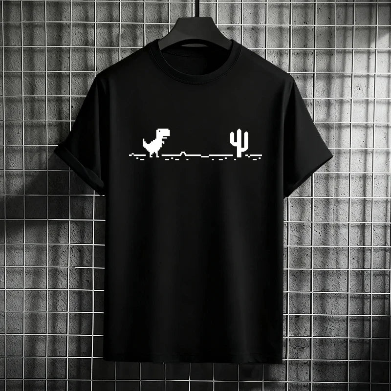 T-shirt Letter Print 100% Cotton Men's Summer 2026 Loose Short Sleeve Quality Breathable Casual Daily Outdoor Jogging Simple Tee