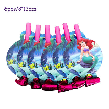 The Little Mermaid Birthday Party Decoration Princess Ariel Paper Napkin Plate Cup Tablecloth Balloons Kids Baby Shower Supplies