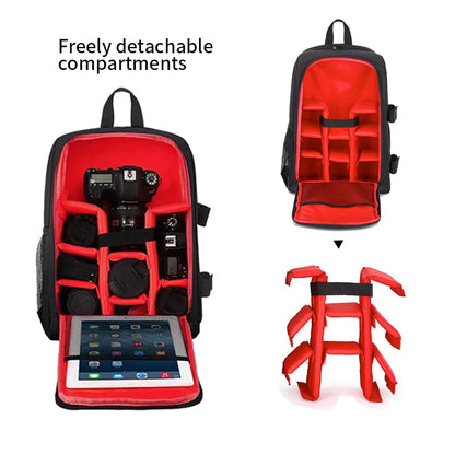 SLR digital camera backpack outdoor large capacity SLR camera bag 15.6-inch laptop backpack can accommodate SLR cameras and mult