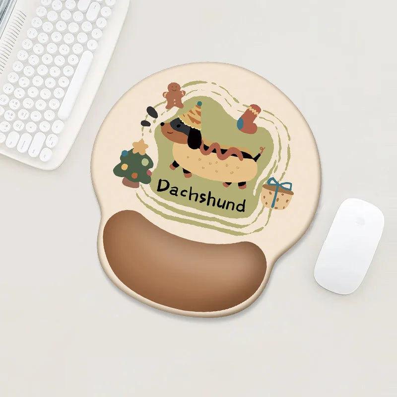 Dachshund Silicone Wrist Support Mouse Pad Non Slip Mouse and Keyboard Pad Office Home Laptop Keyboard Wrist Rest Cushion