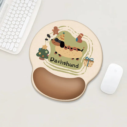 Dachshund Silicone Wrist Support Mouse Pad Non Slip Mouse and Keyboard Pad Office Home Laptop Keyboard Wrist Rest Cushion