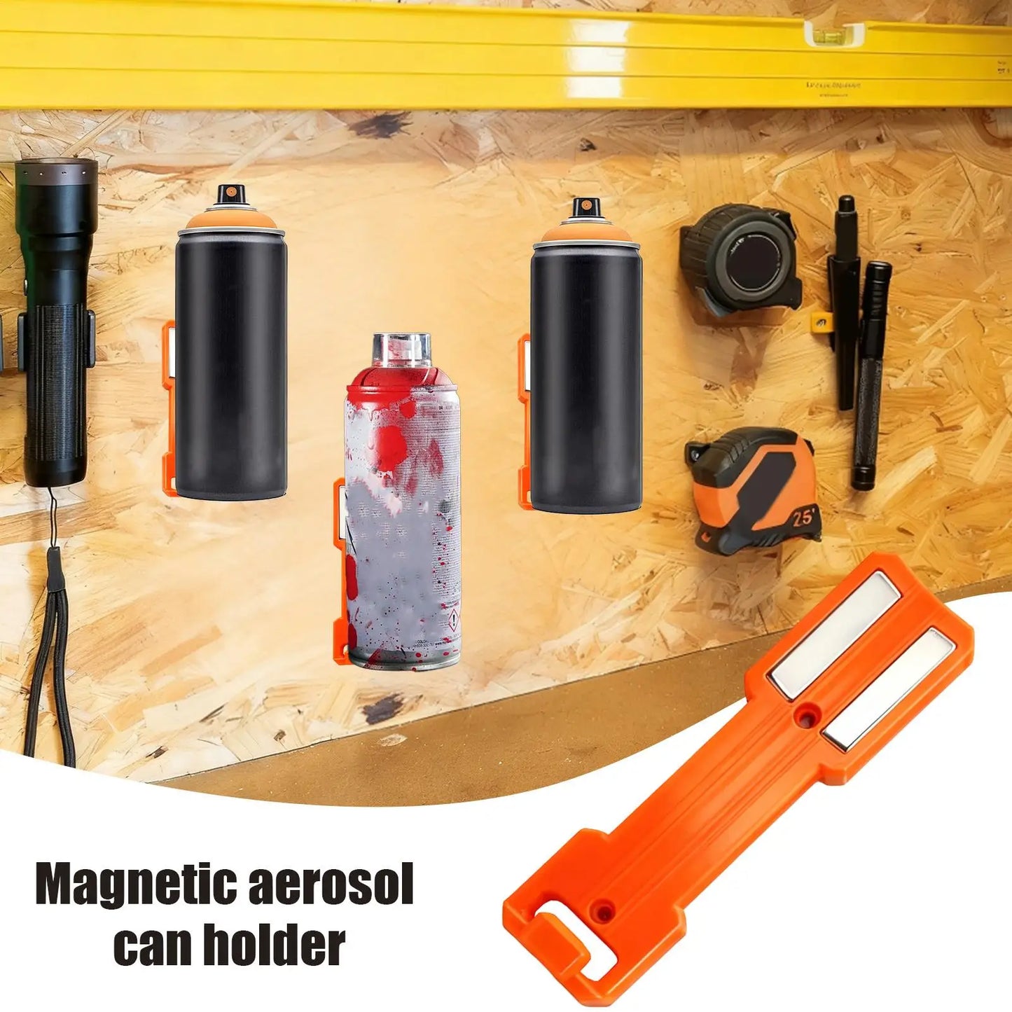 Magnetic Spray Can Holder Bottle Organizer Wall Mount Spray Paint Rack For Garage Tools Case Workplace Workshop Basement