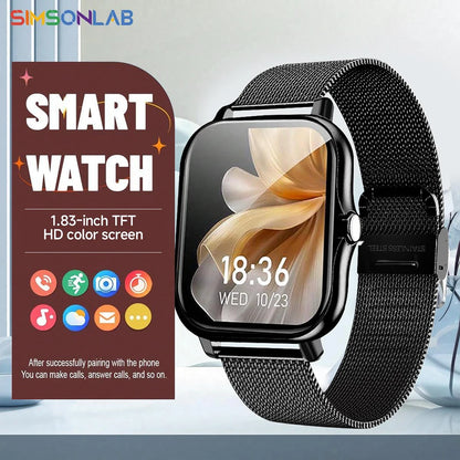 New Smartwatch 1.83'' HD Screen BT Call Health&Sleep Monitoring Kids Smart Watch Waterproof Fashoin Sport Bracelet For Women Men