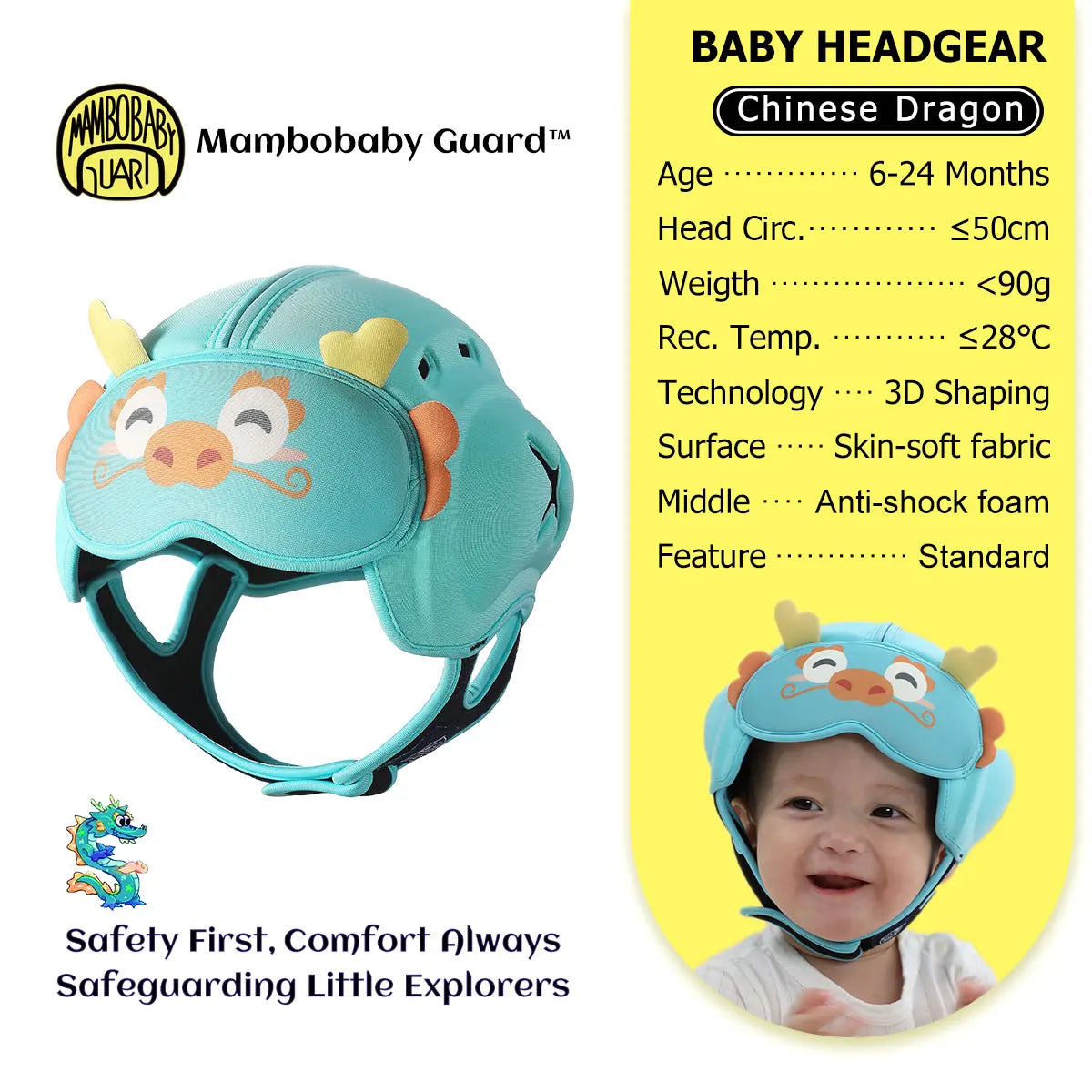 Mambobaby Guard Dropshipping 1 Safe Anti-Shock Baby Helmet Toddler Head Protector Infant Headgear Learn Crawl Walk for Bump Fall