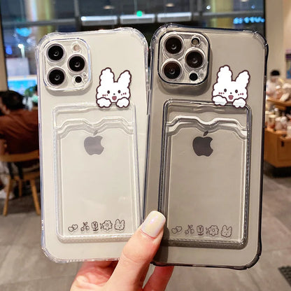 Card Slot Holder Phone Case For iPhone 13 15 17 16 11 12 14 Pro Max 16E 17 Air XR XS 7 8 Plus SE Soft Photo Pocket Wallet Cover