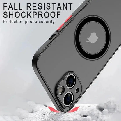 Luxury Matte Armor Magnetic For Magsafe Wireless Charge Case For iPhone 15 16 14 13 11 12 Pro Max Mini Plus XS X XR Cover funda