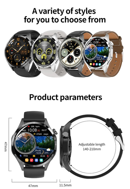2025 New Smart Watch Men Watch 4 Pro1.53 inch AMOLED HD Screen BT Call GPS sports NFC Health Monitoring Smartwatch Mens Watch