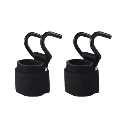 2PCS Weight Lifting Hook Grips With Wrist Wraps Hand-Bar Wrist Strap Gym Fitness Hook Weight Strap Pull-Ups Power Lifting Gloves