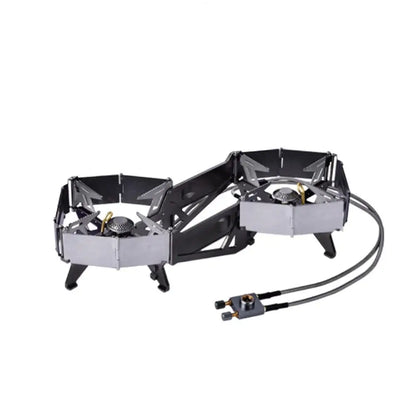 BRS-32 Lightning Dual-Star Outdoor Camping Double-Head Stove Portable and Foldable Fire Switch Free Adjustable Control Cookware