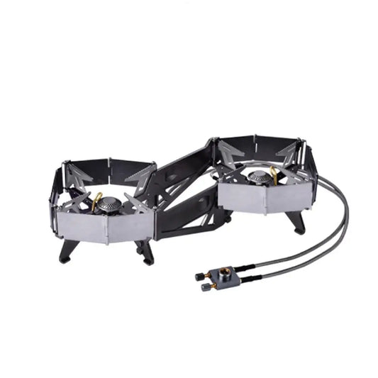 BRS-32 Lightning Dual-Star Outdoor Camping Double-Head Stove Portable and Foldable Fire Switch Free Adjustable Control Cookware