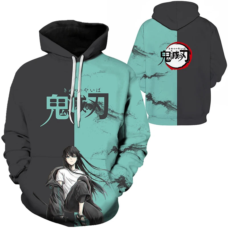 Anime Demon Slayer Kimetsu No Yaiba 3D Hoodies Men Fashion Long Sleeve Sweatshirts Women Casual Harajuku Streetwear Pullovers