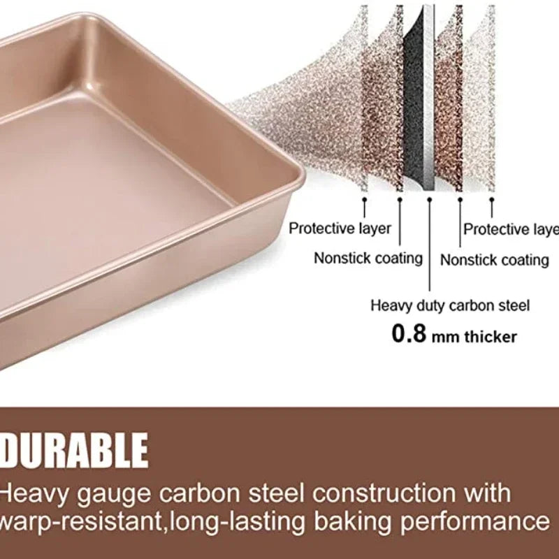 Oven Specific Carbon Steel Baking Tray Rectangular Non Stick Baking Dish Household Flat Bottomed Tray Cake Roll Steamed CakeTray