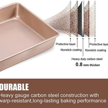 Oven Specific Carbon Steel Baking Tray Rectangular Non Stick Baking Dish Household Flat Bottomed Tray Cake Roll Steamed CakeTray