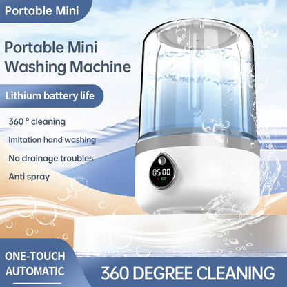 Cordless 1.5L Mini Washer 3600mAh Dual Speed Adjustable for Traveling Socks Underwear Portable Clothes Washing Cups