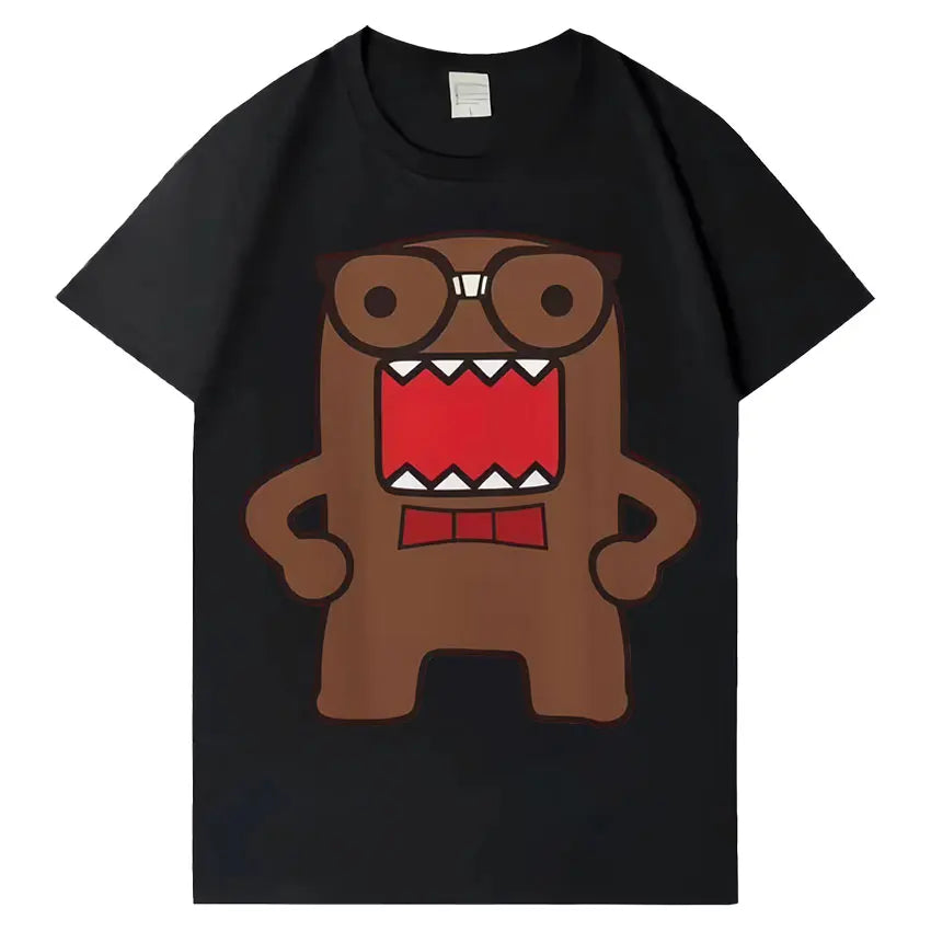 Domo Kun Funny Meme T Shirts Men's Women Clothes Classic Cotton Casual Tee Shirts Short Sleeve Oversized T-shirt Tops Streetwear