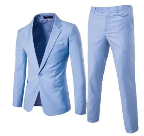 Business Casual Men's Two-Piece Suit Set Wedding Groomsmen Pure Color Formal Wear Spring Summer Autumn Winter New Arrival