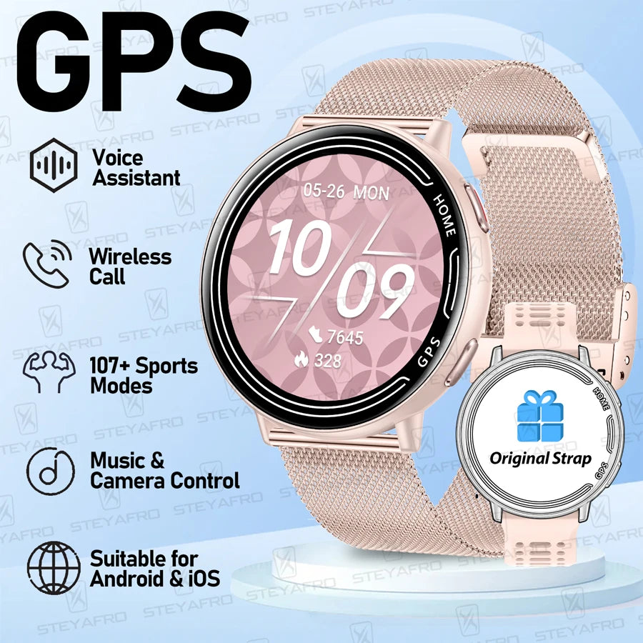 Smart Watch for Men Women Built-in GPS Fitness Watch with BT Calls 100+ Sport Modes IP68 Waterproof Smartwatch for Android iOS