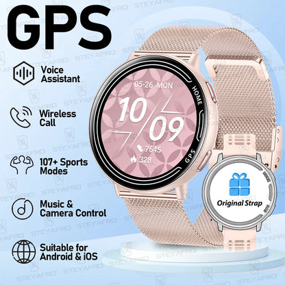 Smart Watch for Men Women Built-in GPS Fitness Watch with BT Calls 100+ Sport Modes IP68 Waterproof Smartwatch for Android iOS