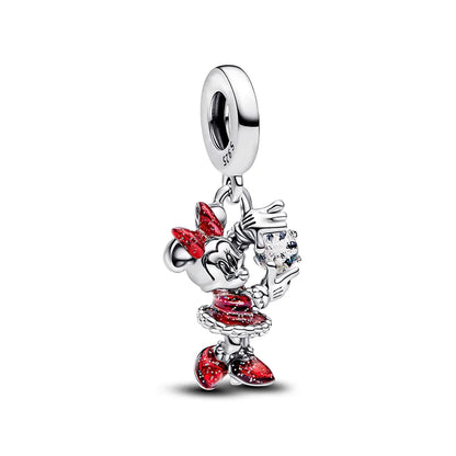 Disney Plata De Ley 925 Silver Charm Monster Activity Flowers Pendant Beads Original Women Bracelets Bangles DIY Jewelry Gift