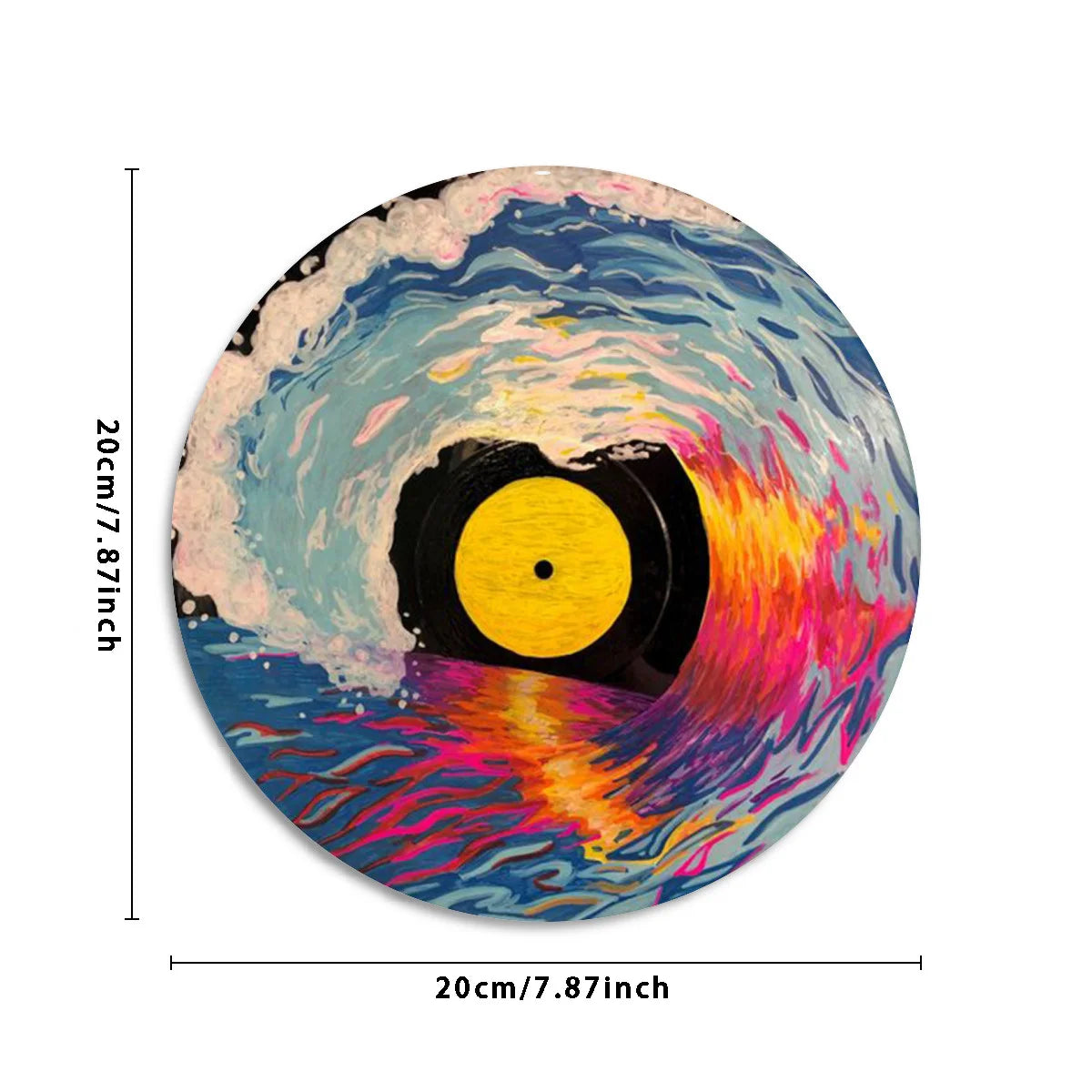 Music record design round mouse pad small desk pad portable Desk Mat pc accessories rubber anti-slip suitable for work and game