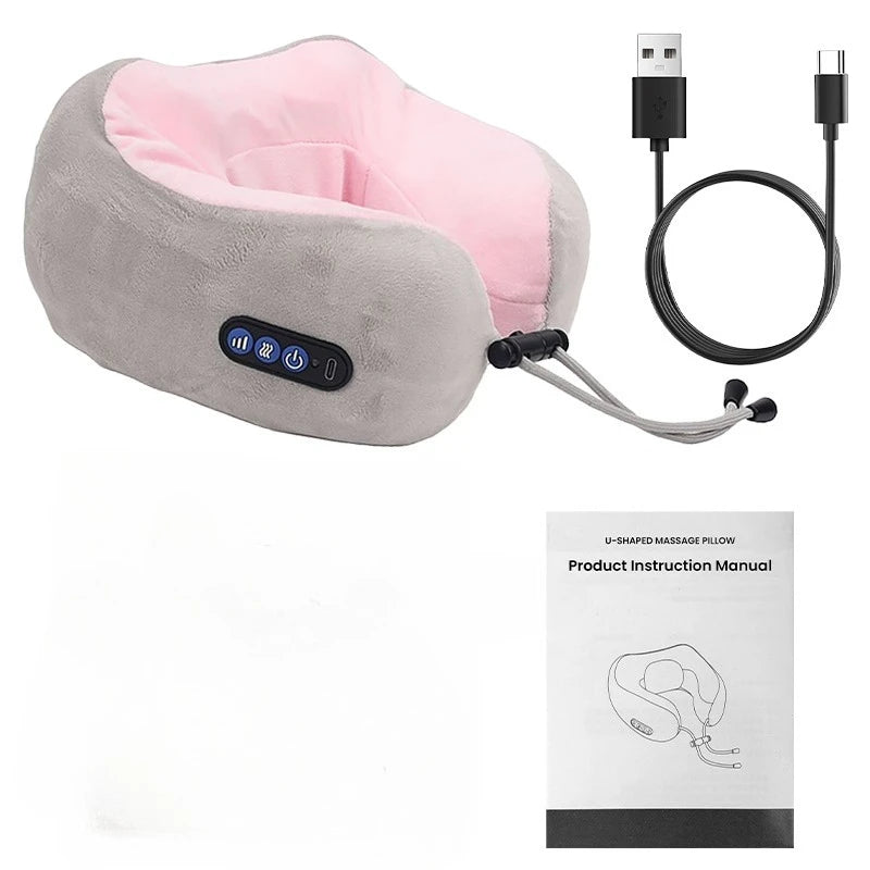 Electric Neck Shiatsu Massager U Shaped Pillow infrared Heat Vibration 3D Kneading Massage Shoulder Cervical Pain Relief Fatigue