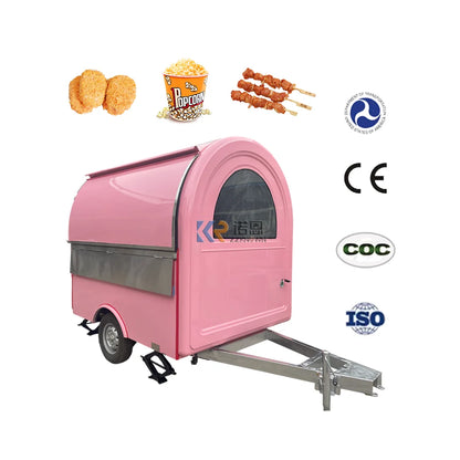 Mobile Food Truck Fast Food Trailer Hotdog Snack Trailer Bread Coffee Cart Kiosk Stand Solar Mobile Catering Cart