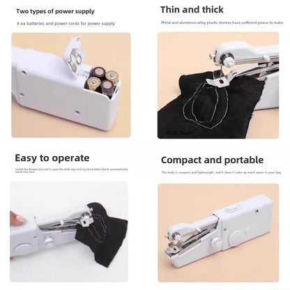 New Hand Sewing Machine Portable Sewing Machine Quick Handheld Sewing Tool Mini Electric Home DIY Apparel Supplies Arts Crafts