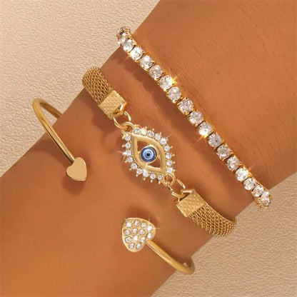 4pcs/set Bohemia Shell Bracelets for Women Ethnic Style Colorful Zircon Rice Beads Metal Chain Bangles Girl Summer Beach Jewelry