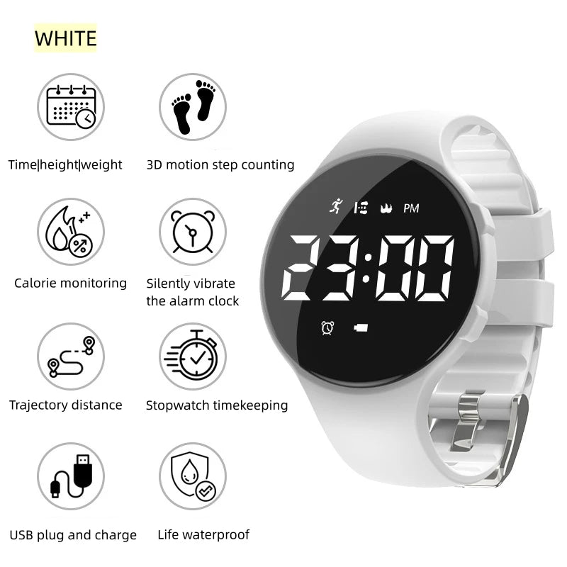 Smart Watch Rate Smartwatch Fitness Tracker Silent Vibration Alarm Clock to Get Up Step Counting Waterproof Smart Brac
